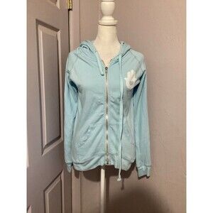 Spiritual Gangster Light Blue Full Zip Hoodie Hamsa Graphic Dream S